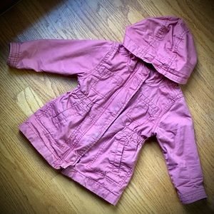 Toddler Girl Hooded Twill Utility Fall Jacket